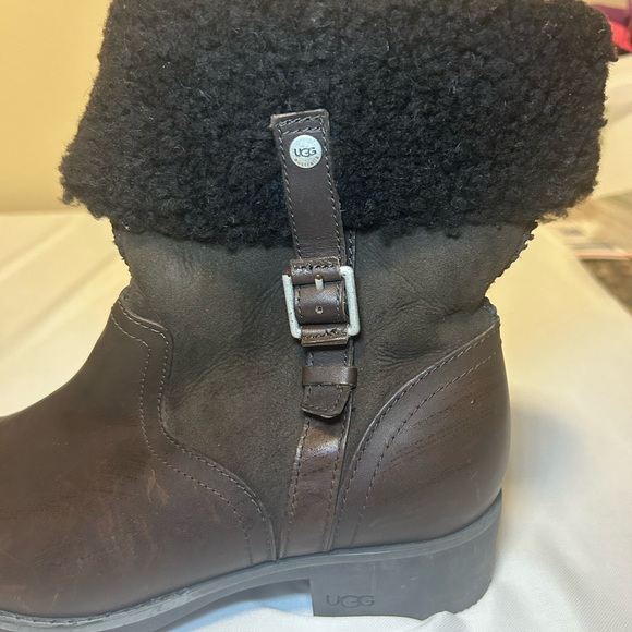Ugg Australia 1914 Upper Leather Boot Zip Sides Brown Women’s,Size 8.5 - Picture 12 of 16